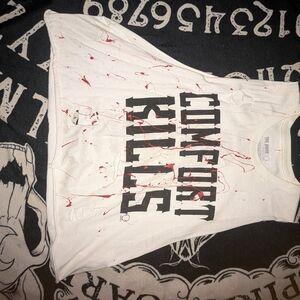The Drive Clothing "Comfort Kills" distressed crop muscle tee